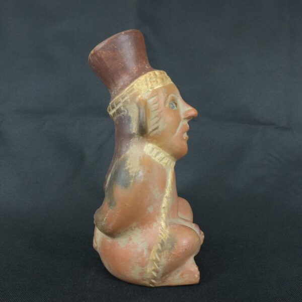 Pre Columbian Moche Ceramic Prisoner Vessel Ritual Artifact Peru - Imagen 7