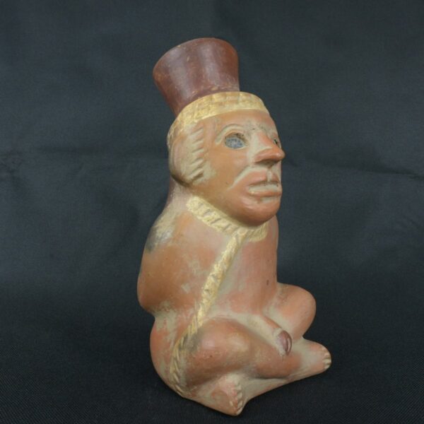 Pre Columbian Moche Ceramic Prisoner Vessel Ritual Artifact Peru - Imagen 8