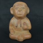 Pre Columbian Moche Ceramic Bottle Sitting Figure Ritual Artifact - Imagen 8