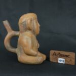 Pre Columbian Moche Ceramic Bottle Sitting Figure Ritual Artifact - Imagen 21