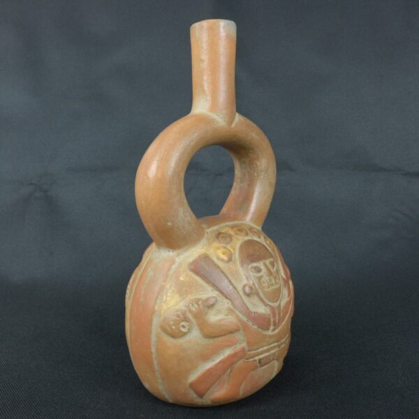 Pre Columbian Moche Ceramic Bottle Ritual Artifact Andean Collectible - Imagen 8