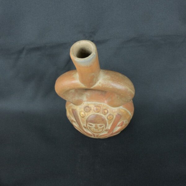 Pre Columbian Moche Ceramic Bottle Ritual Artifact Andean Collectible - Imagen 9
