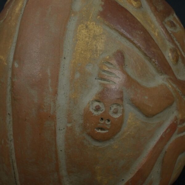 Pre Columbian Moche Ceramic Bottle Ritual Artifact Andean Collectible - Imagen 15