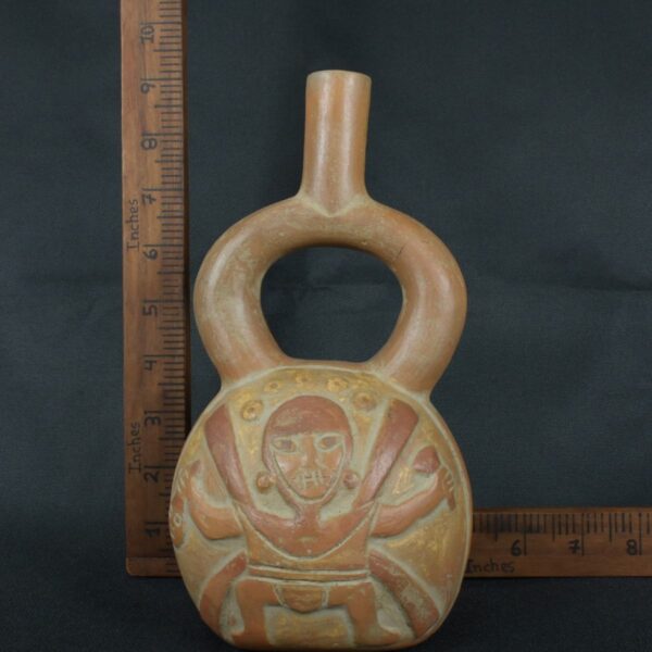 Pre Columbian Moche Ceramic Bottle Ritual Artifact Andean Collectible - Imagen 17
