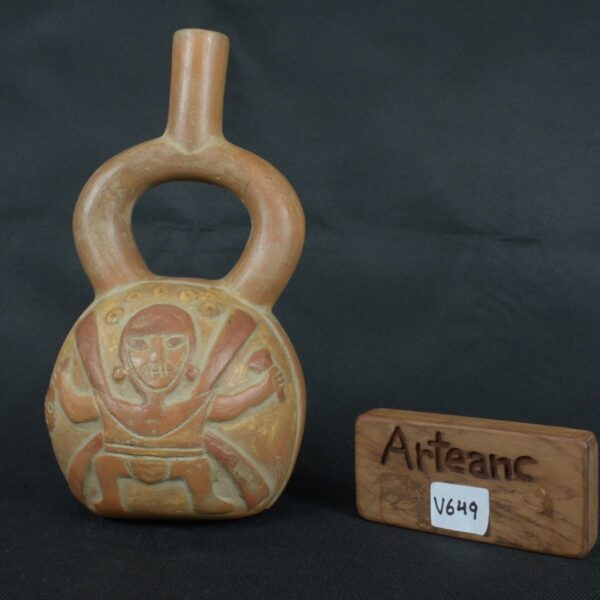 Pre Columbian Moche Ceramic Bottle Ritual Artifact Andean Collectible - Imagen 18