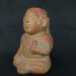 Pre Columbian Moche Ceramic Seated Figure Ritual Vessel