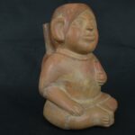 Pre Columbian Moche Ceramic Seated Figure Ritual Vessel - Imagen 7