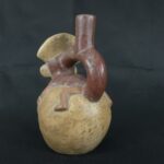Pre Columbian Moche Ceramic Bottle Ritual Artifact Peru Collectible - Imagen 3