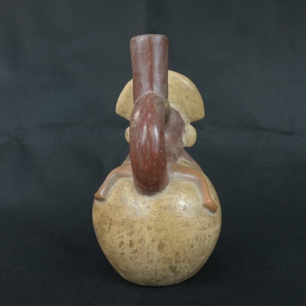 Pre Columbian Moche Ceramic Bottle Ritual Artifact Peru Collectible - Imagen 4