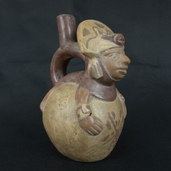 Pre Columbian Moche Ceramic Bottle Ritual Artifact Peru Collectible - Imagen 7