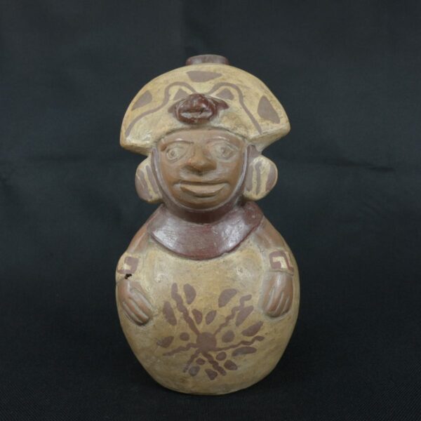 Pre Columbian Moche Ceramic Bottle Ritual Artifact Peru Collectible - Imagen 8