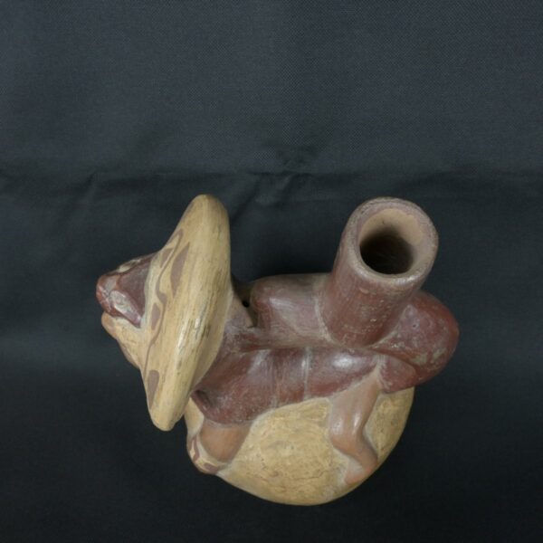 Pre Columbian Moche Ceramic Bottle Ritual Artifact Peru Collectible - Imagen 9