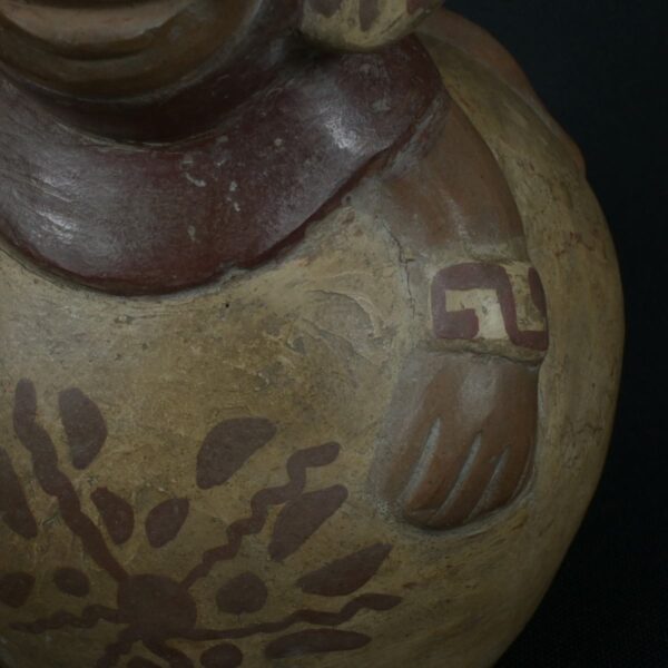 Pre Columbian Moche Ceramic Bottle Ritual Artifact Peru Collectible - Imagen 22