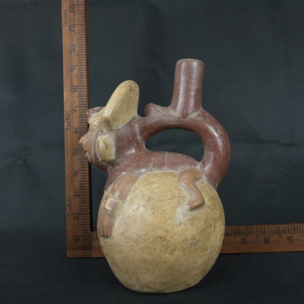 Pre Columbian Moche Ceramic Bottle Ritual Artifact Peru Collectible - Imagen 23