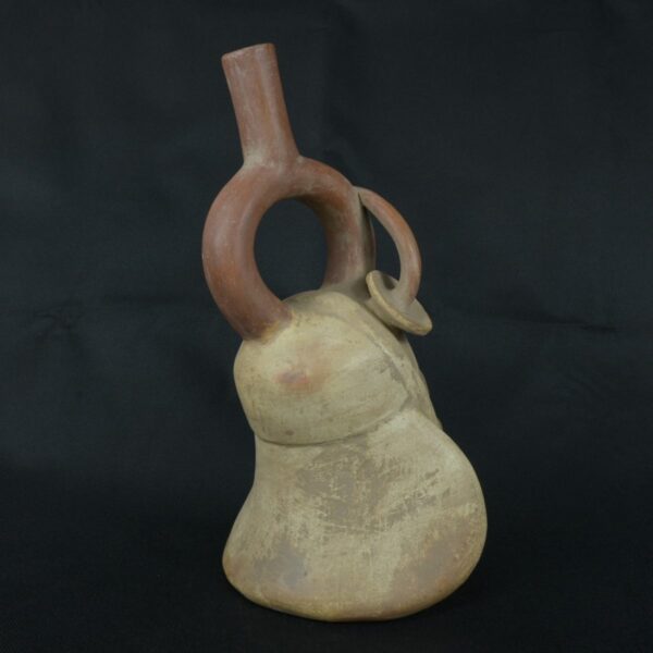 Pre Columbian Moche Ceramic Bottle Ritual Artifact Peru Collectible - Imagen 5
