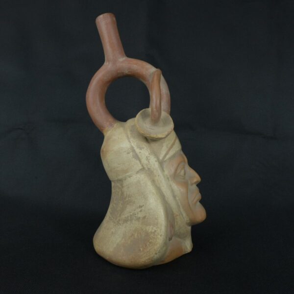 Pre Columbian Moche Ceramic Bottle Ritual Artifact Peru Collectible - Imagen 6