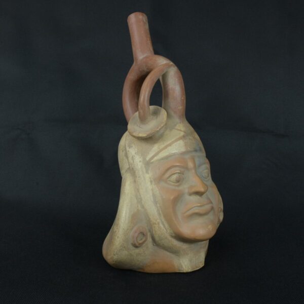 Pre Columbian Moche Ceramic Bottle Ritual Artifact Peru Collectible - Imagen 7