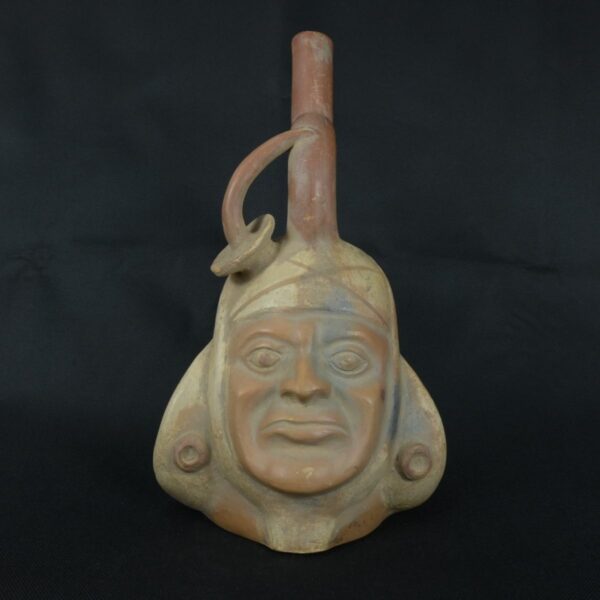 Pre Columbian Moche Ceramic Bottle Ritual Artifact Peru Collectible - Imagen 8