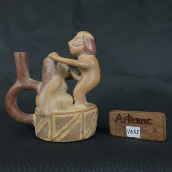 Pre Columbian Moche Pottery Vessel Ancient Andean Artifact - Imagen 21