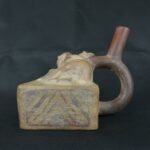 Pre Columbian Moche Pottery Vessel Ritual Artifact Peru Collectible - Imagen 2