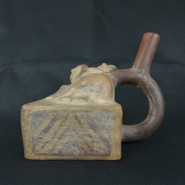 Pre Columbian Moche Pottery Vessel Ritual Artifact Peru Collectible - Imagen 2