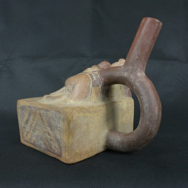 Pre Columbian Moche Pottery Vessel Ritual Artifact Peru Collectible - Imagen 3