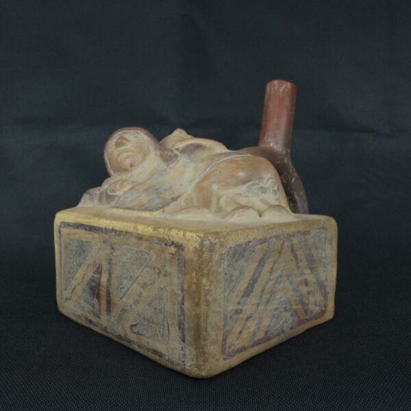 Pre Columbian Moche Pottery Vessel Ritual Artifact Peru Collectible - Imagen 9