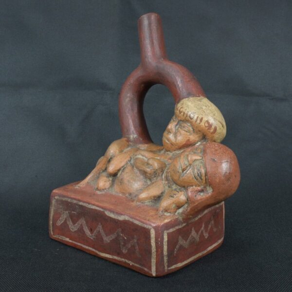 Pre Columbian Moche Pottery Vessel Ceremonial Artifact Collector Piece - Imagen 2