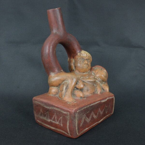 Pre Columbian Moche Pottery Vessel Ceremonial Artifact Collector Piece - Imagen 8