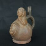 Pre Columbian Moche Ceramic Bottle Ritual Artifact Peru Collectible