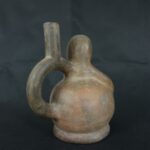 Pre Columbian Moche Ceramic Bottle Ritual Artifact Peru Collectible - Imagen 5
