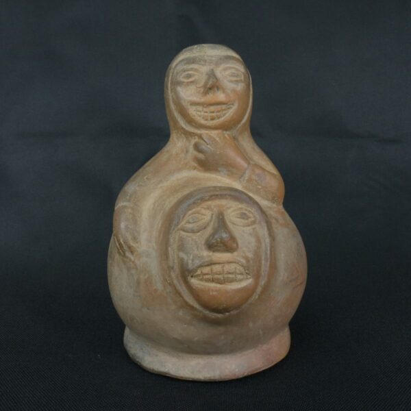 Pre Columbian Moche Ceramic Bottle Ritual Artifact Peru Collectible - Imagen 8