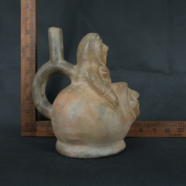 Pre Columbian Moche Ceramic Bottle Ritual Artifact Peru Collectible - Imagen 17