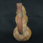 Pre Columbian Moche Ceramic Bottle Warrior Ritual Artifact Peru - Imagen 4