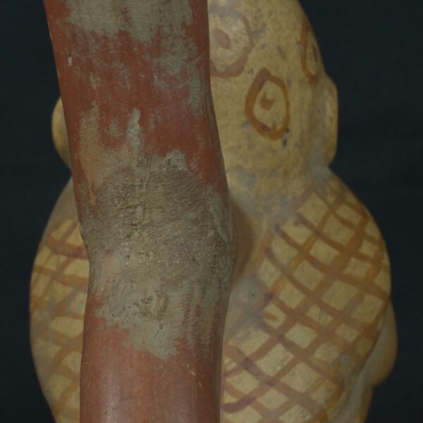 Pre Columbian Moche Ceramic Bottle Warrior Ritual Artifact Peru - Imagen 14