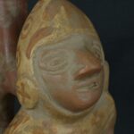 Pre Columbian Moche Ceramic Bottle Warrior Ritual Artifact Peru - Imagen 17