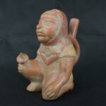 Pre Columbian Moche Ceramic Warrior Vessel Ritual Artifact Peru