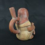 Pre Columbian Moche Ceramic Warrior Vessel Ritual Artifact Peru - Imagen 5