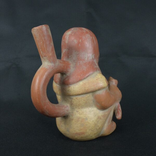 Pre Columbian Moche Ceramic Warrior Vessel Ritual Artifact Peru - Imagen 5