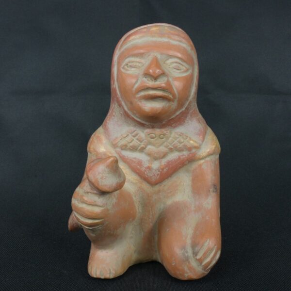 Pre Columbian Moche Ceramic Warrior Vessel Ritual Artifact Peru - Imagen 8