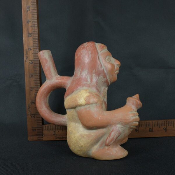 Pre Columbian Moche Ceramic Warrior Vessel Ritual Artifact Peru - Imagen 17