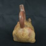 Pre Columbian Moche Ceramic Frog Bottle Ancient Andean Artifact Peru - Imagen 3