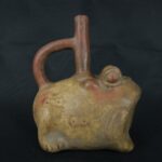 Pre Columbian Moche Ceramic Frog Bottle Ancient Andean Artifact Peru - Imagen 5