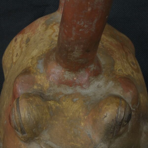 Pre Columbian Moche Ceramic Frog Bottle Ancient Andean Artifact Peru - Imagen 16
