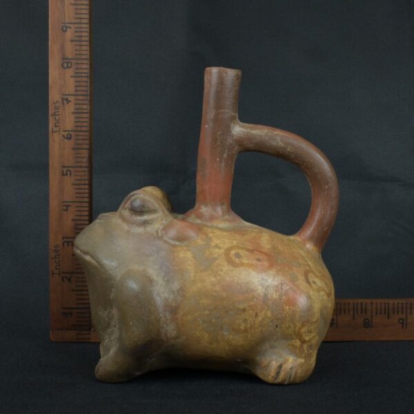Pre Columbian Moche Ceramic Frog Bottle Ancient Andean Artifact Peru - Imagen 17