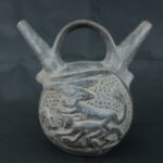 Pre Columbian Chimú Ceramic Ritual Bottle Ancient Artifact Peru