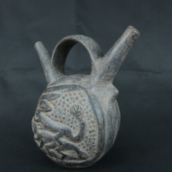 Pre Columbian Chimú Ceramic Ritual Bottle Ancient Artifact Peru - Imagen 2