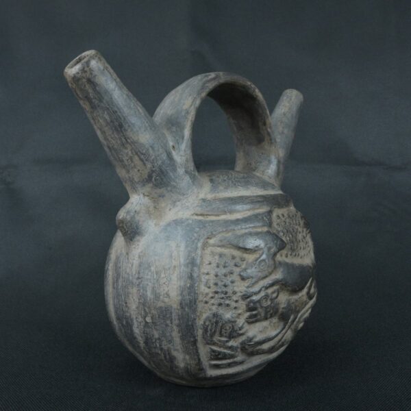 Pre Columbian Chimú Ceramic Ritual Bottle Ancient Artifact Peru - Imagen 4