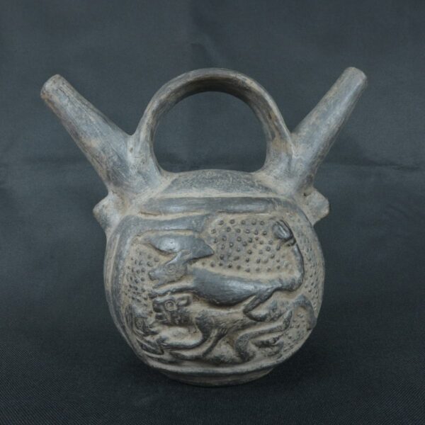 Pre Columbian Chimú Ceramic Ritual Bottle Ancient Artifact Peru - Imagen 5