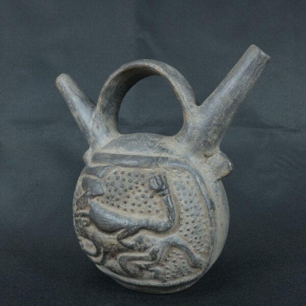 Pre Columbian Chimú Ceramic Ritual Bottle Ancient Artifact Peru - Imagen 6